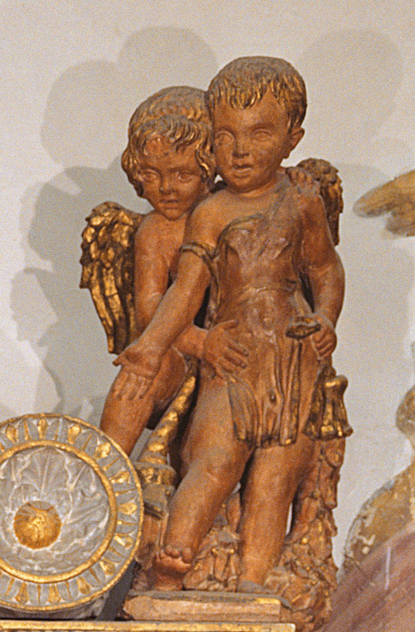 Detail zlaceného vápence Cavalcanti Annunciation z 64350 od Donatello