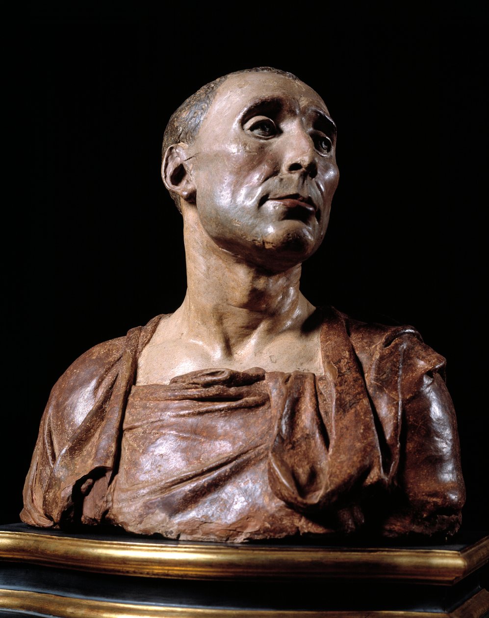 Busta portrétu condottiere Niccolo da Uzzano (1359-1431) "" Terakotová socha od Donato de 