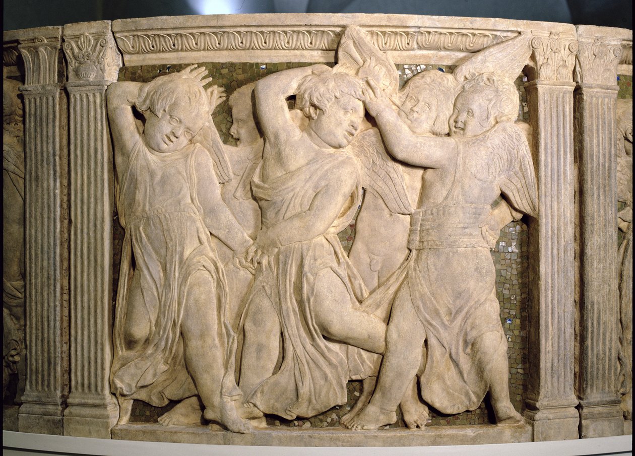 Panel po restaurování č. II z vnější kazatelny katedrály Prato, 1438 od Donatello