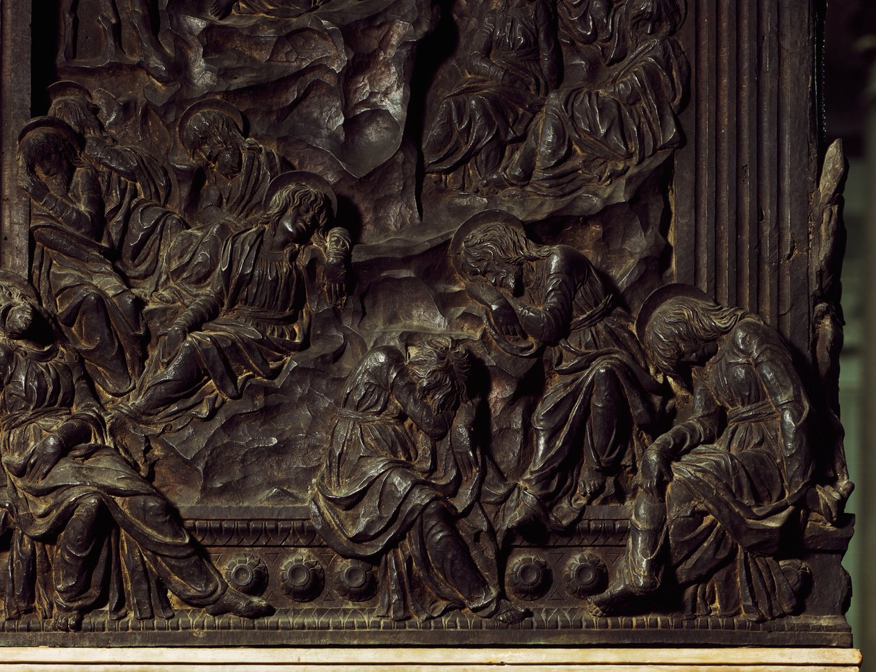 Bohoslužba v zahradě, detail z levé kazatelny, od Donatella (1386-1466), bazilika svatého Vavřince, Florencie, Itálie od Donatello