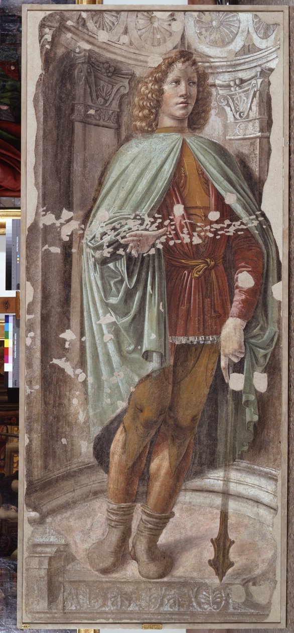 Muž s palcátem, cca 1486 (samostatná freska na plátně) od Donato Bramante