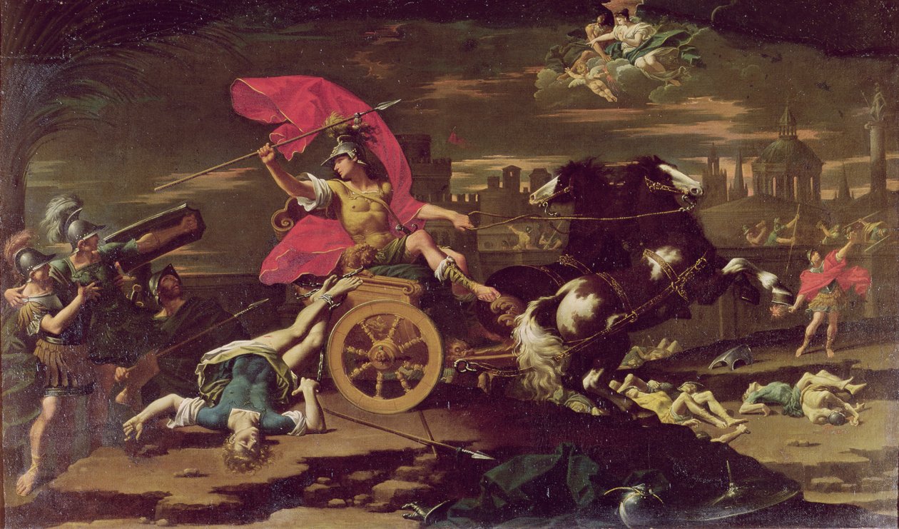 Achilles tažení těla Hectora kolem hradeb Tróje od Donato Creti