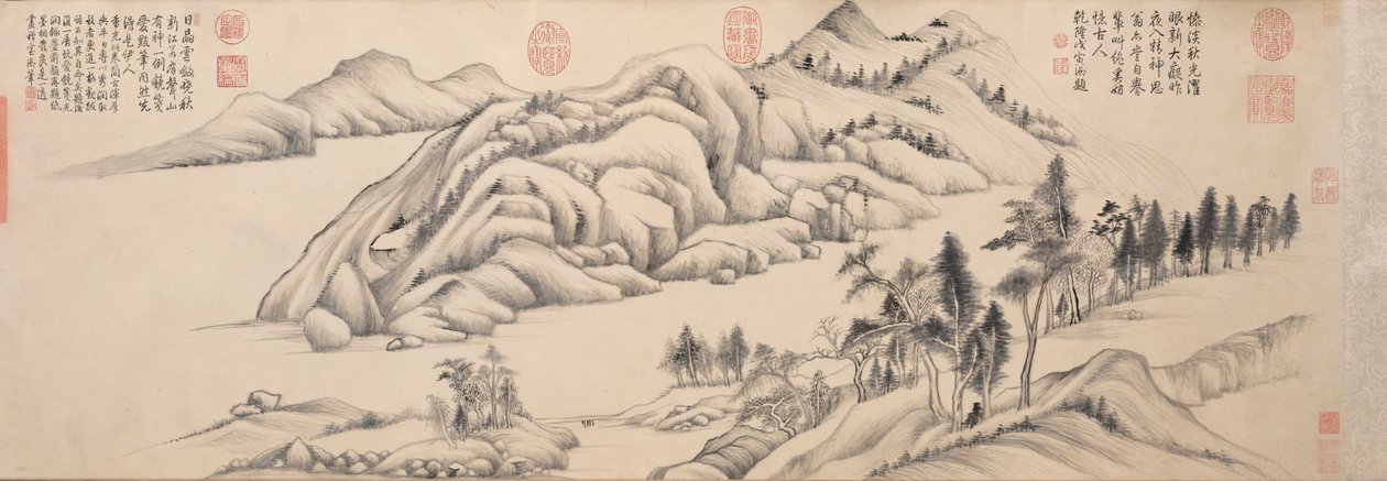 Řeka a hory za jasného podzimního dne, c. 1624-1627. od Dong Qichang