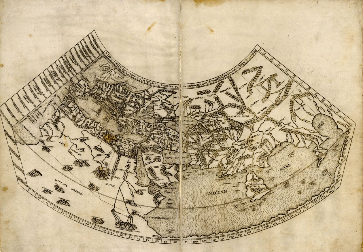 Ptolemaiovská mapa světa z knihy 