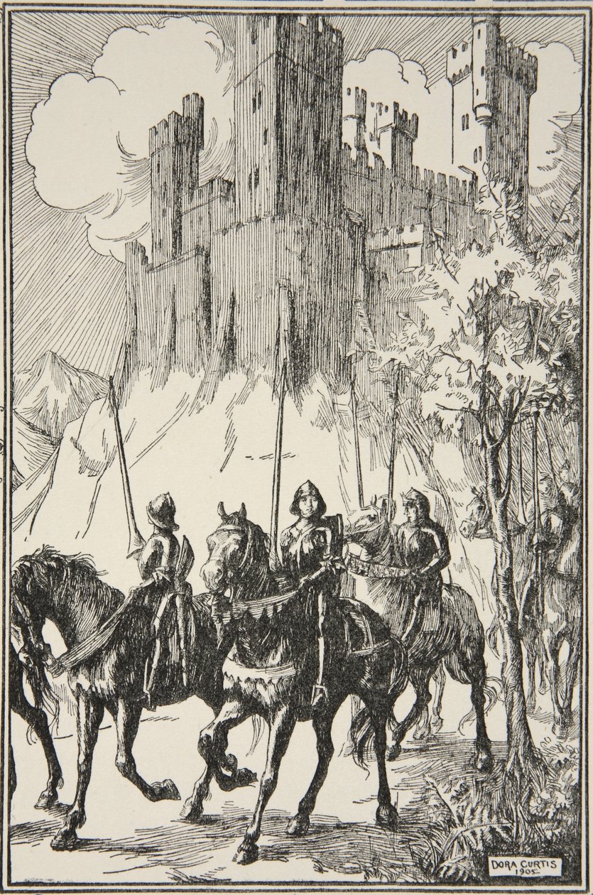 Sir Galahad at the Abbey, ilustrace z 