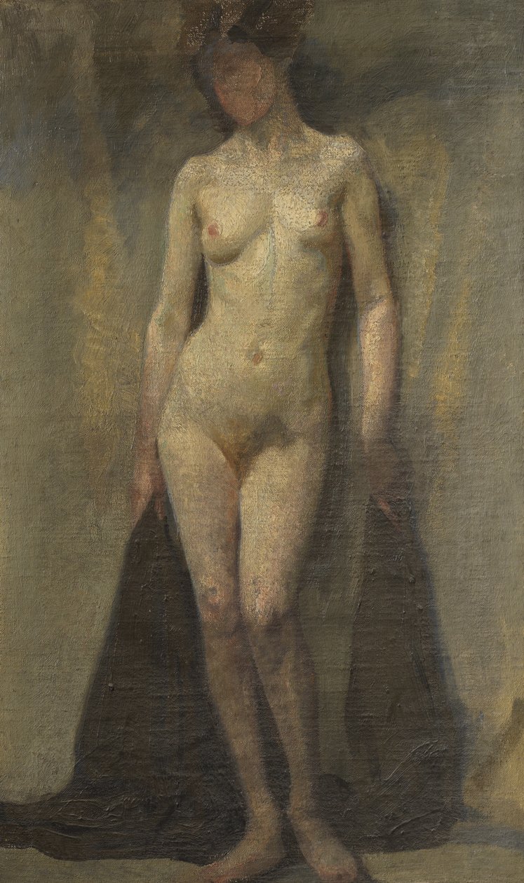 Stojící ženský akt (recto), cca 1910 (olej na plátně) od Dora (attr. to) Carrington