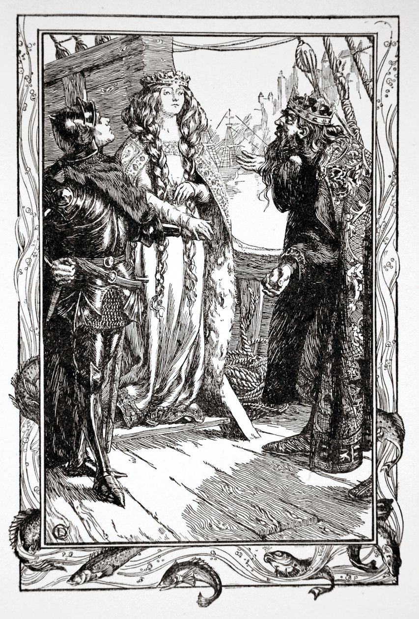 „Král Anguish dává Isolt siru Tristramovi“, 1905. od Dora Curtis