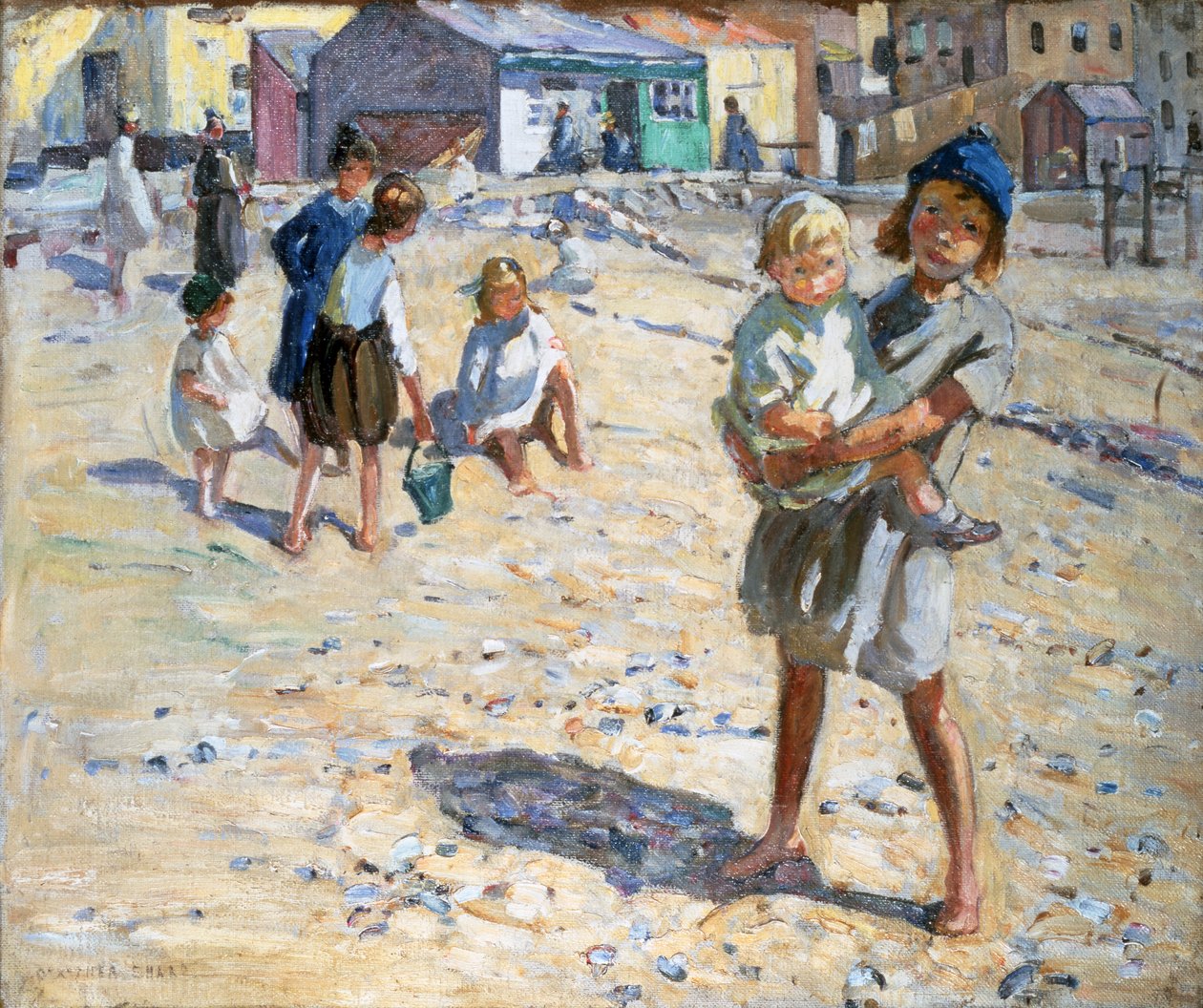 Na pláži (olej na plátně) od Dorothea Sharp