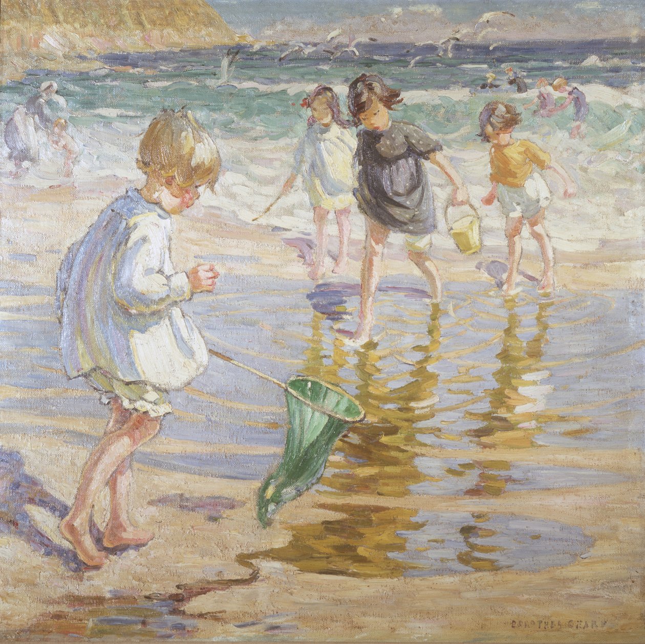 Hra u moře (olej na plátně) od Dorothea Sharp