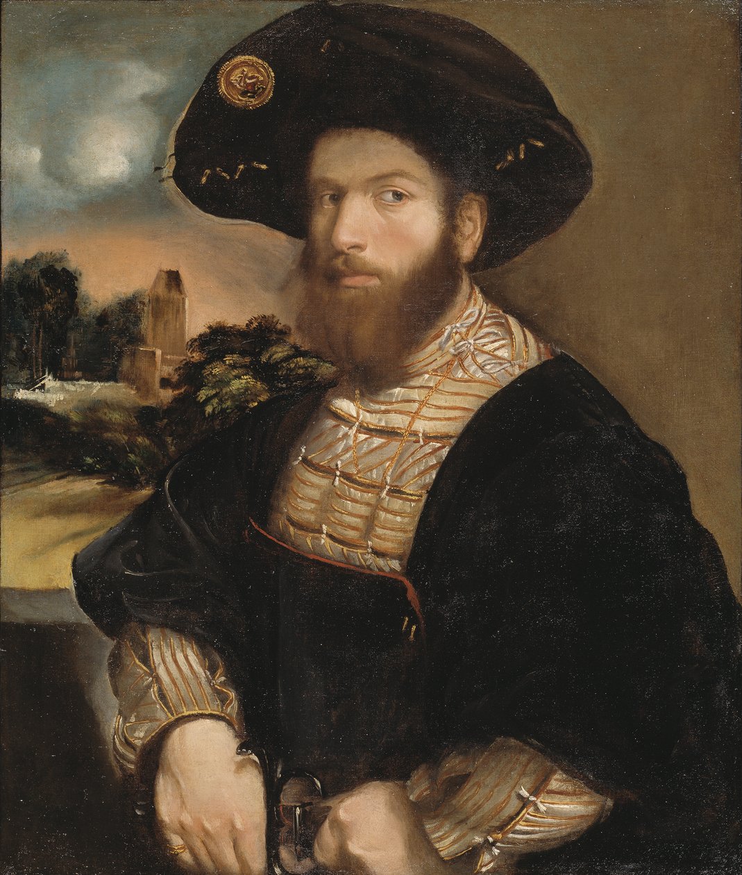 Portrét muže v černém baretu, asi 1530 od Dosso Dossi