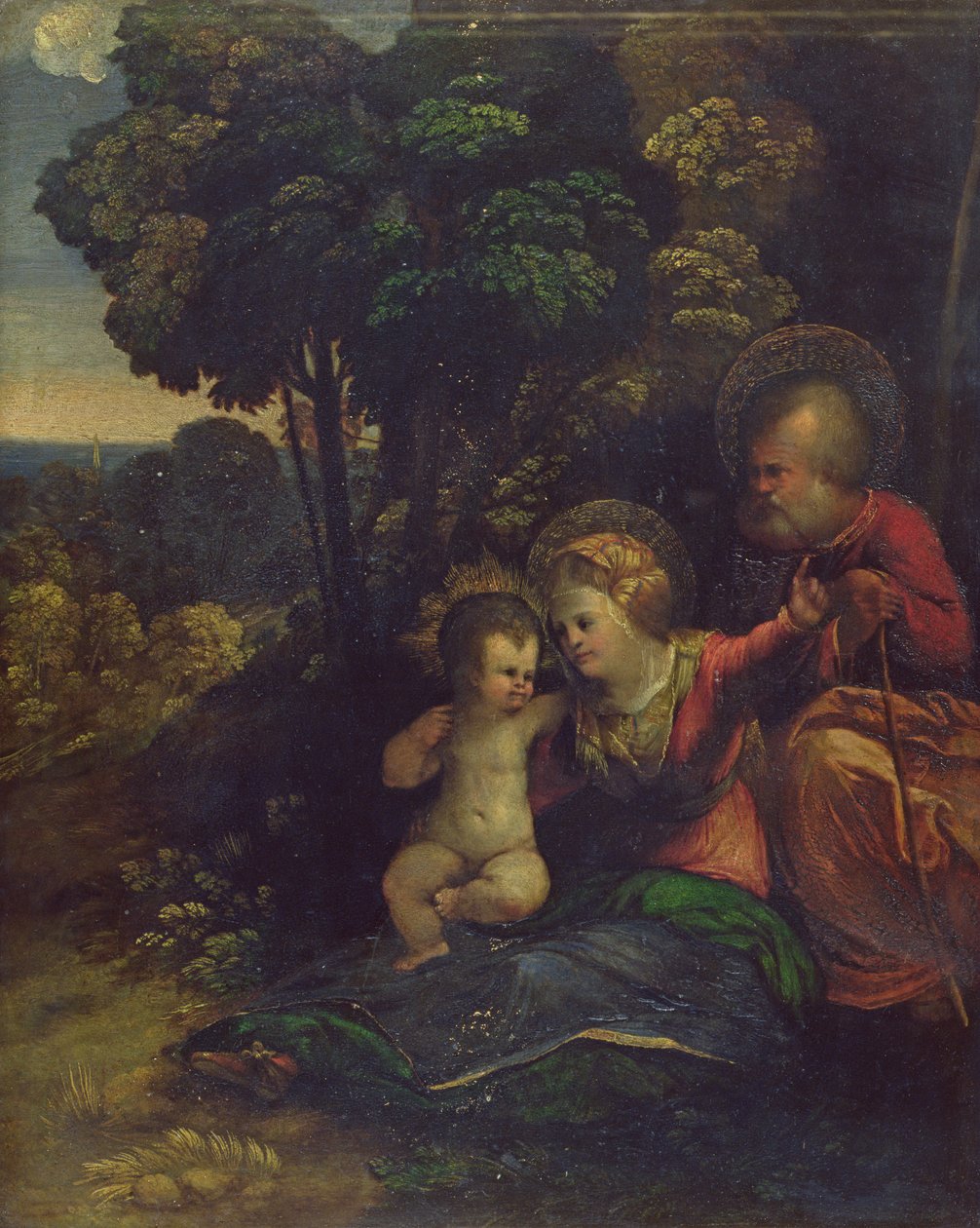 Odpočinek během letu do Egypta, c.1510-12 od Dosso Dossi