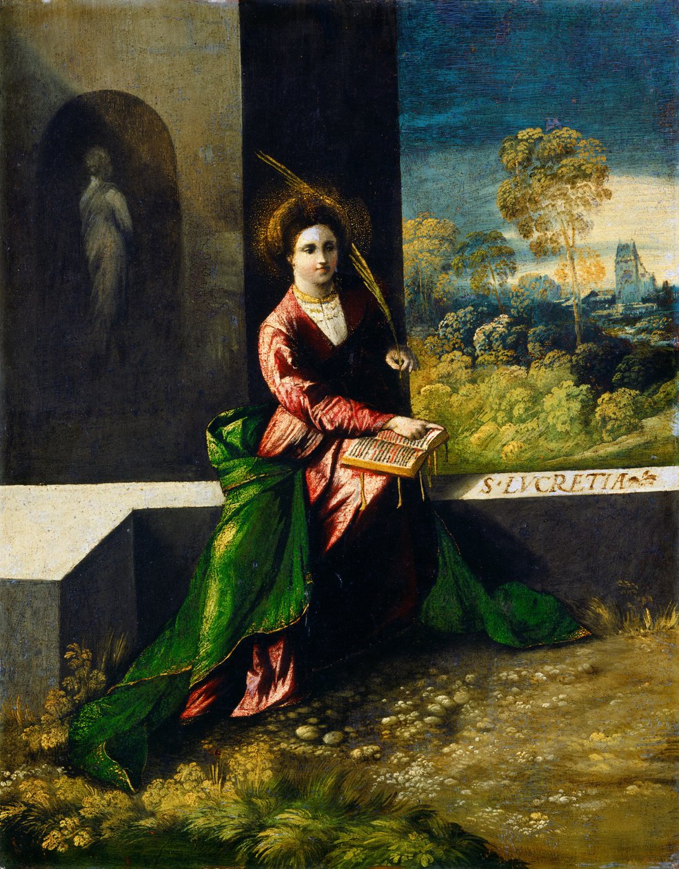 Svatá Lukrécie, asi 1520 (olej na desce) od Dosso Dossi