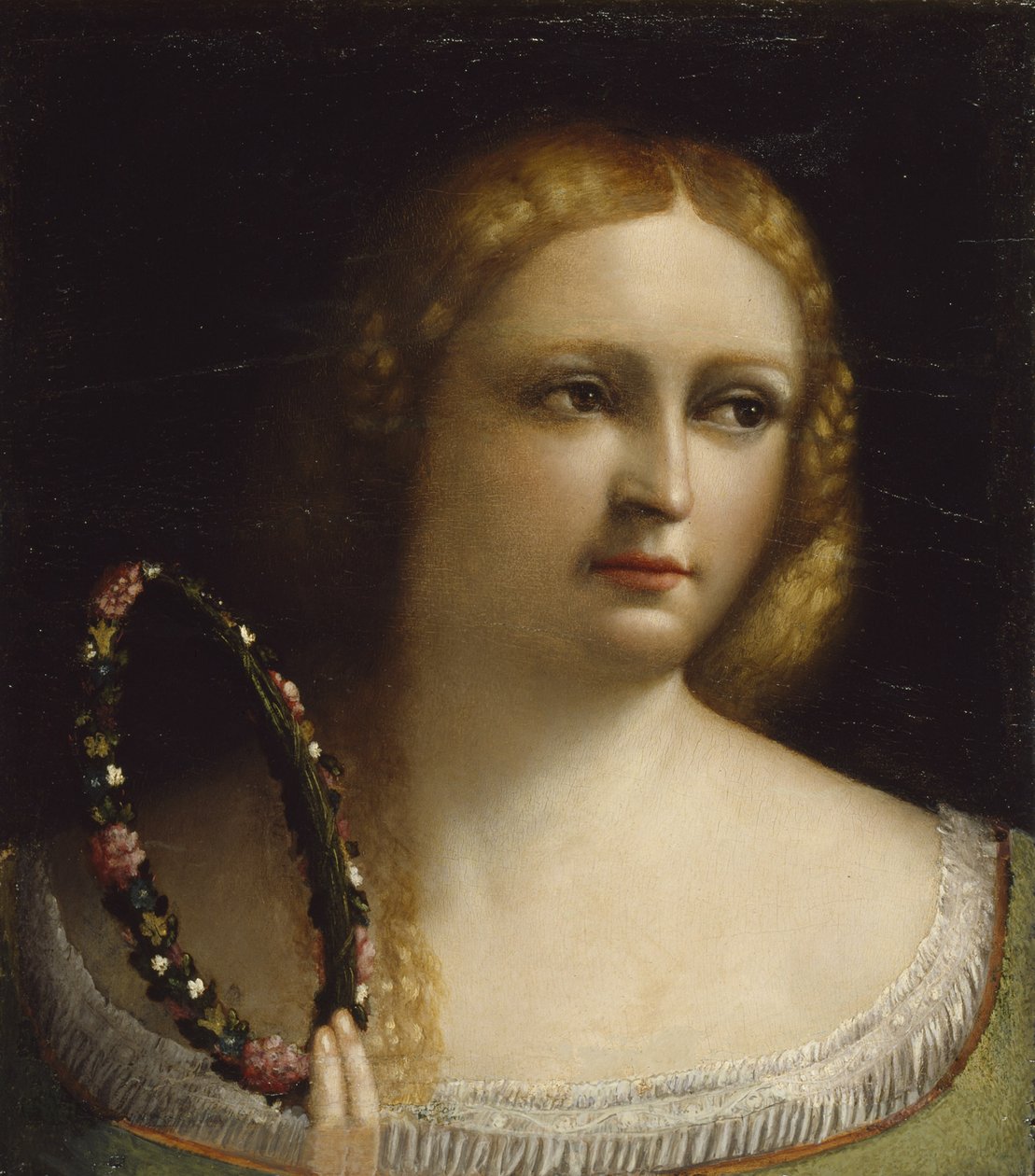 Žena s korunou věncem, 1520-25 od Dosso Dossi