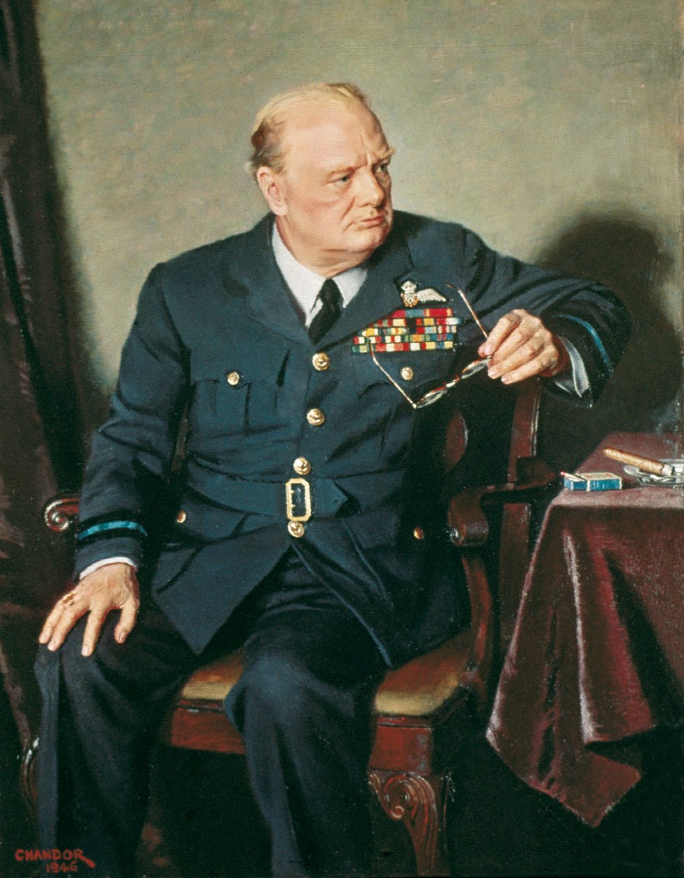 Portrét britského premiéra Winstona Churchilla od Douglas Chandor