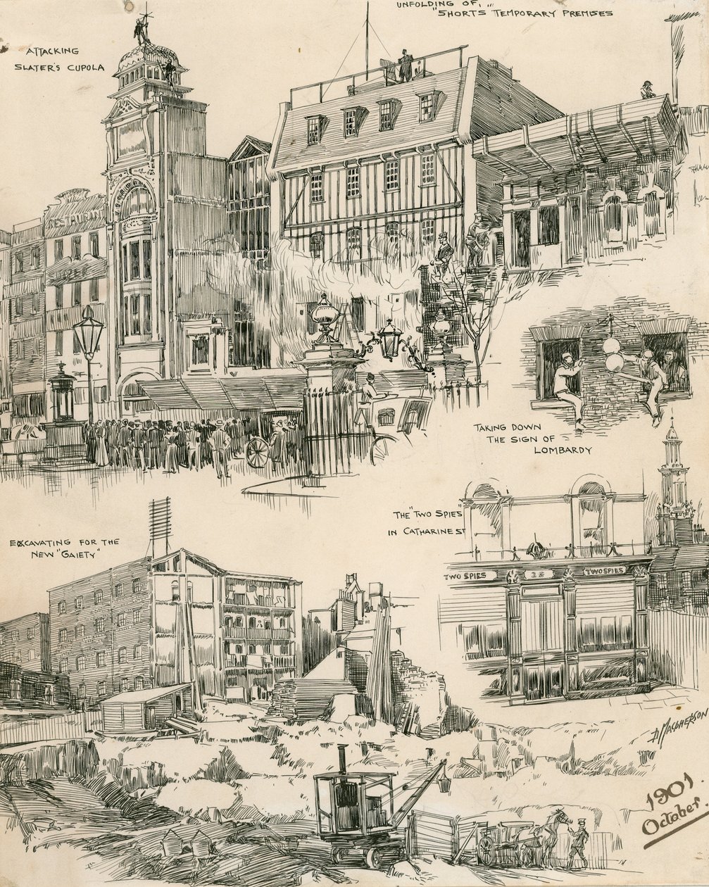 Náčrty Londýna z října 1901 (rytina) od Douglas Macpherson