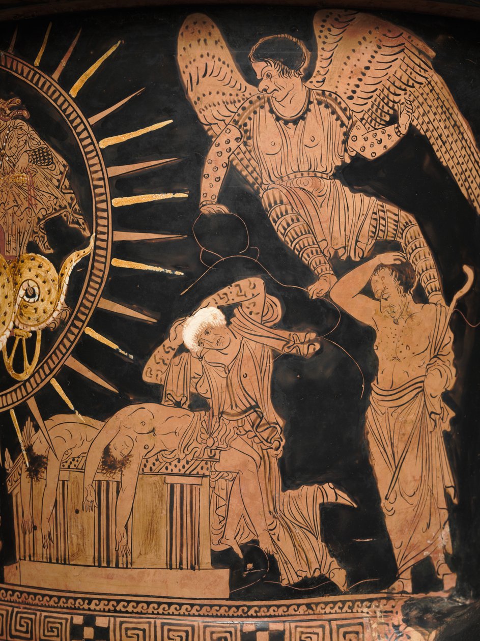 Detail z červenofigurového lekythosu od Douris