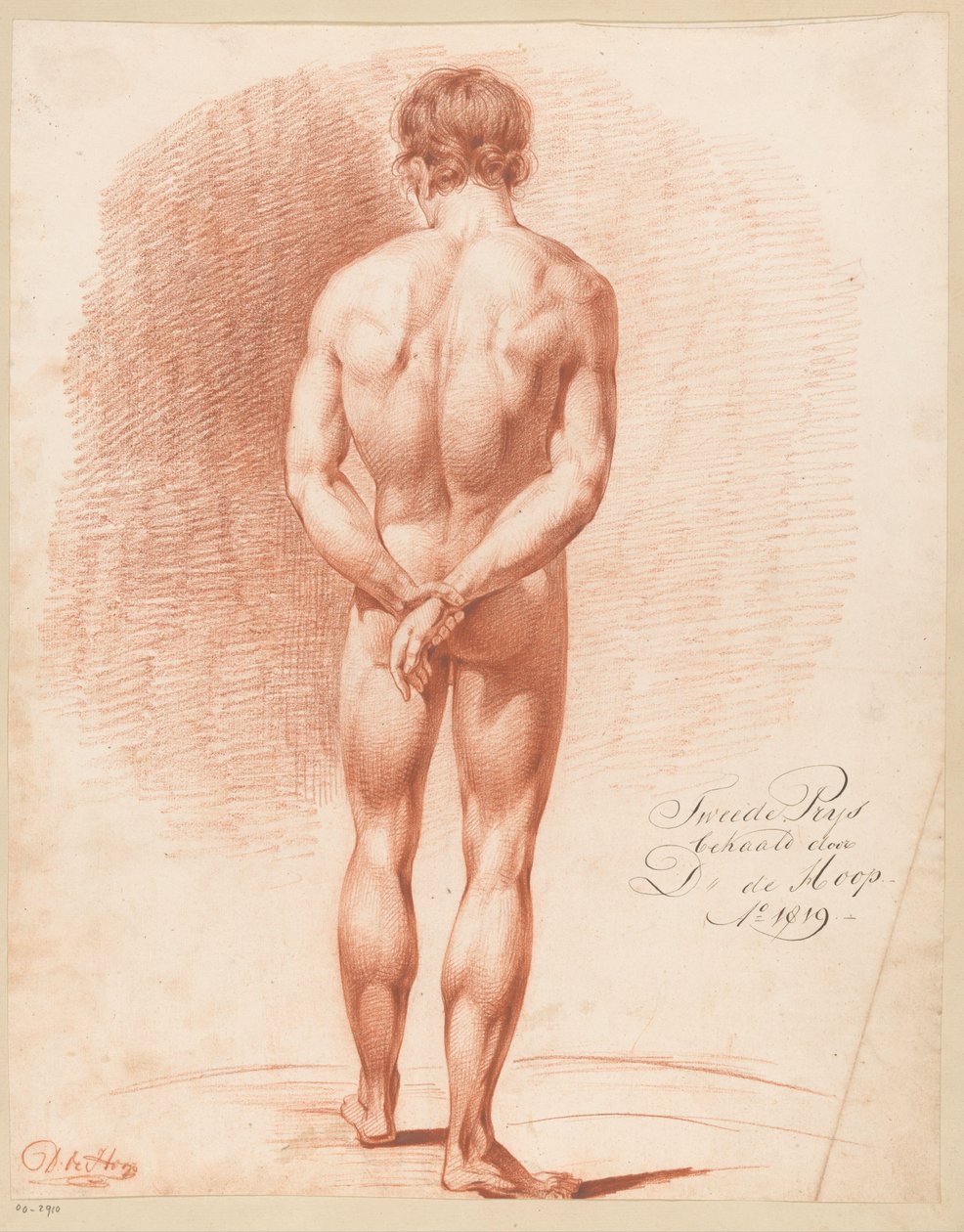 Stojící mužský akt, při pohledu zezadu (2. cena 1819) od Douwe de Hoop