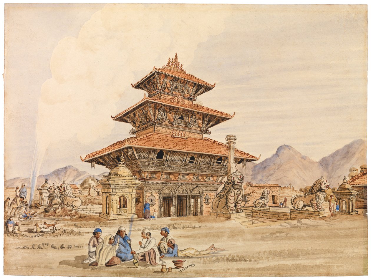 Chrám Déví, Patan, Nepál, 50. léta 19. století od Dr. Henry Ambrose Oldfield