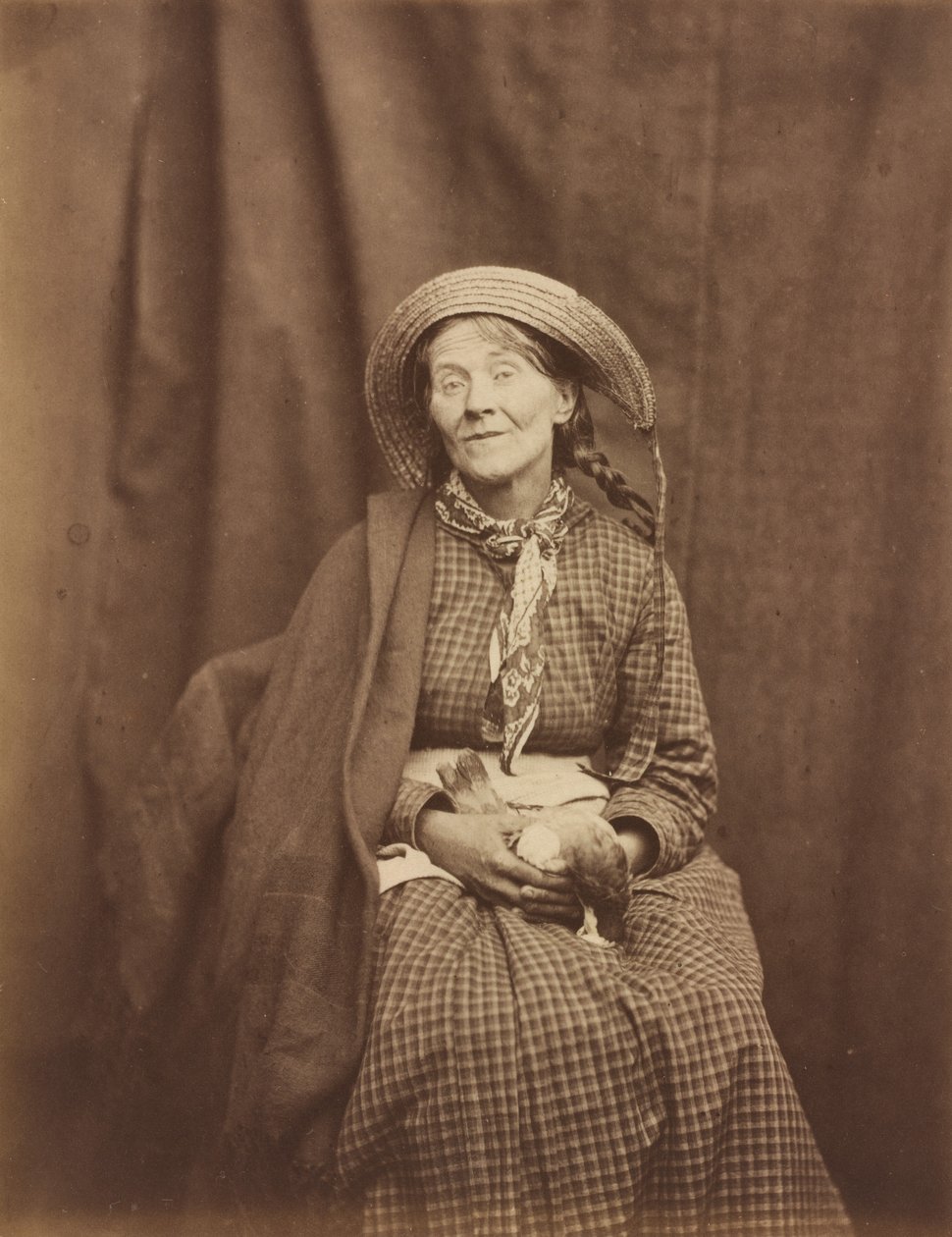 Žena držící mrtvého ptáka, Surrey County Asylum, c. 1855. od Dr Hugh Welch Diamond
