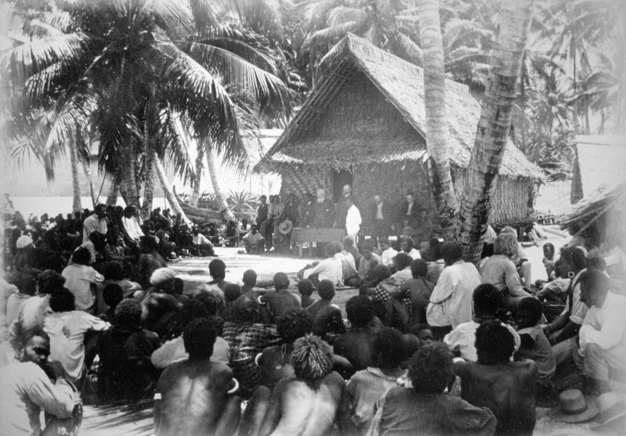 Parlament v Hongo, Florida, Solomon Island, 1892. od Dr Welchman