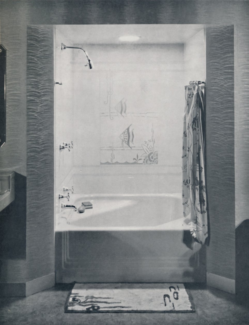 Nové čtyřstopé čtvercové Neo-Angle Bath, 1935 od Drix Duryea