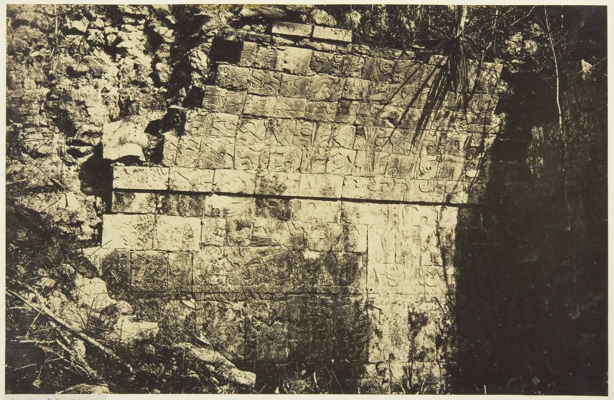 Palác cirkusu v Chichen-Itza, interiér místnosti, 1859. od Désiré Charnay