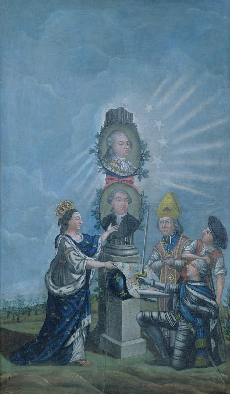 Francie přijímá přání národa od tří řádů a předává je Ludvíku XVI. (1754-93) a Jacquesu Neckerovi (1732-1804) 1789 od Dubois