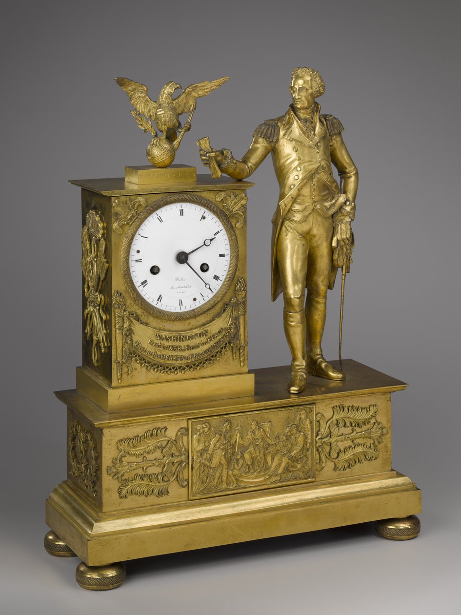 Mantel Clock, začátek 19. století (ormolu s hodinami z pozlaceného bronzu) od Dubuc Dubuc