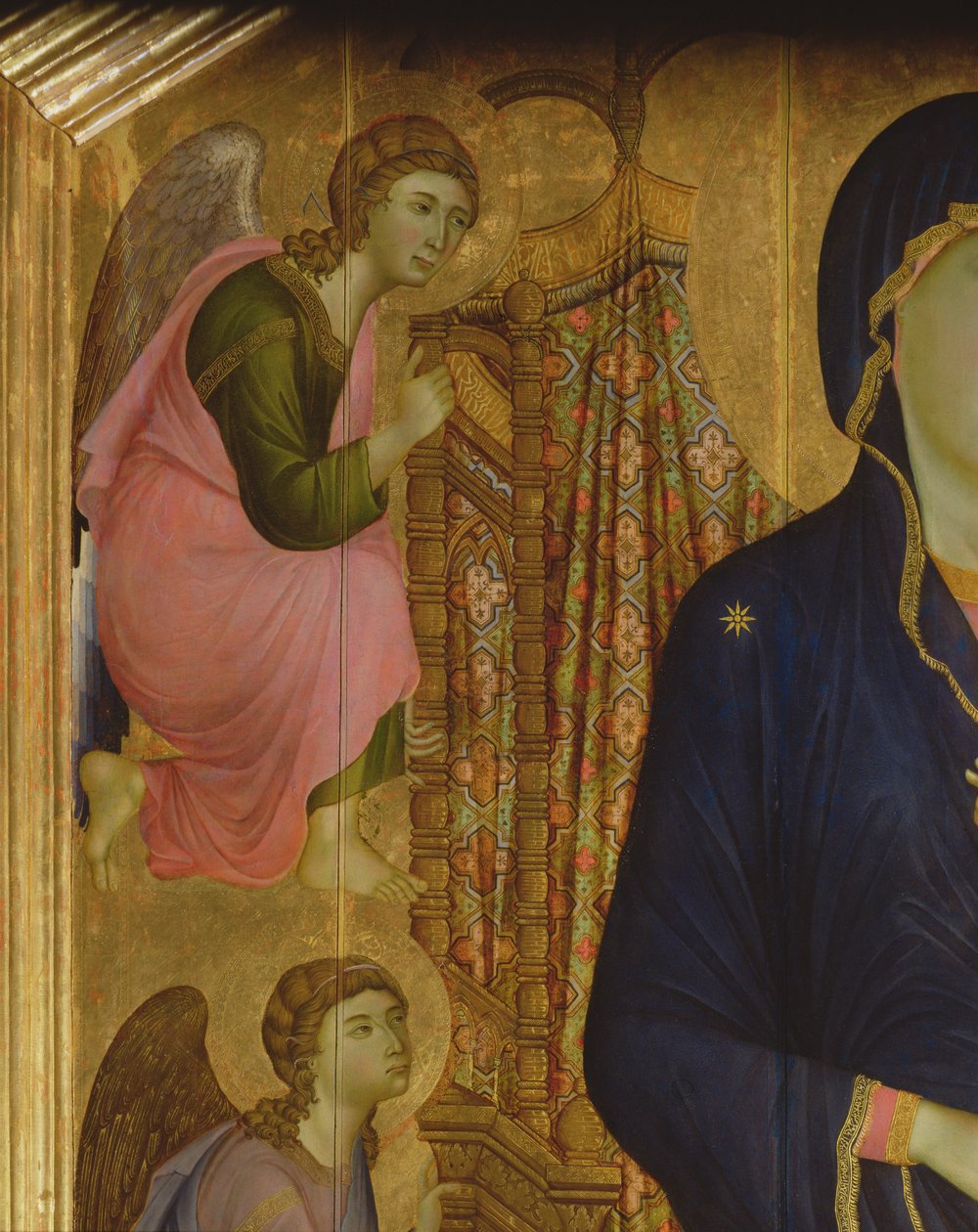 Madonna a dítě Rucellai Madonna: detail anděla, 1285 temper na panelu detail 50348 od Duccio di Buoninsegna
