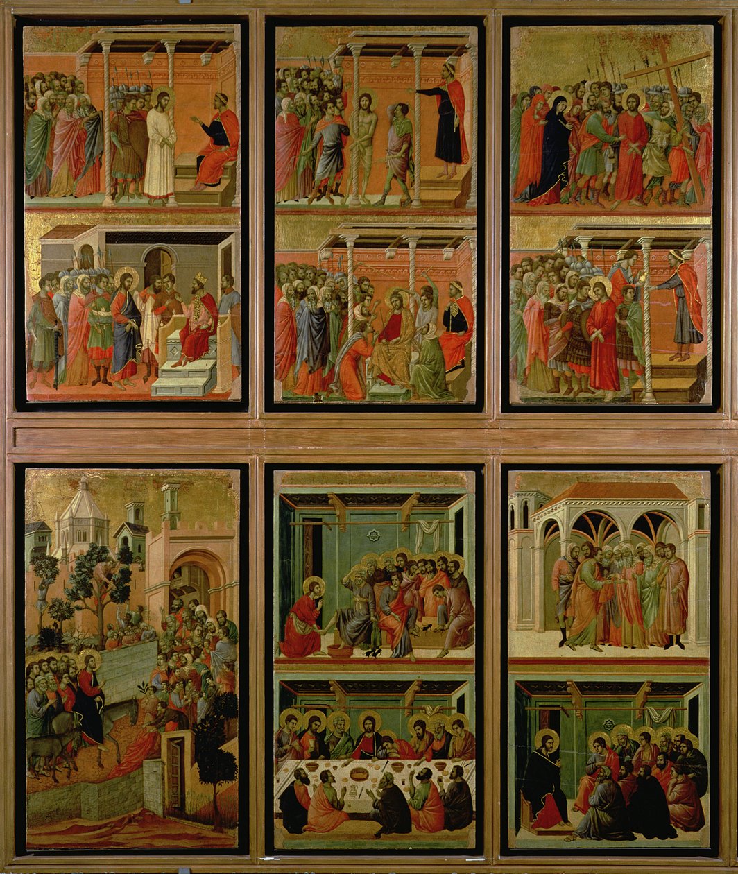 Maesta: jedenáct scén z pašijí, 1308-11 (tempera na panelu) od Duccio di Buoninsegna