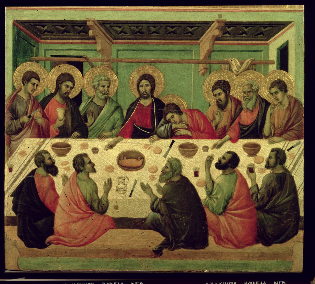 Poslední večeře z pašijového oltáře od Duccio di Buoninsegna