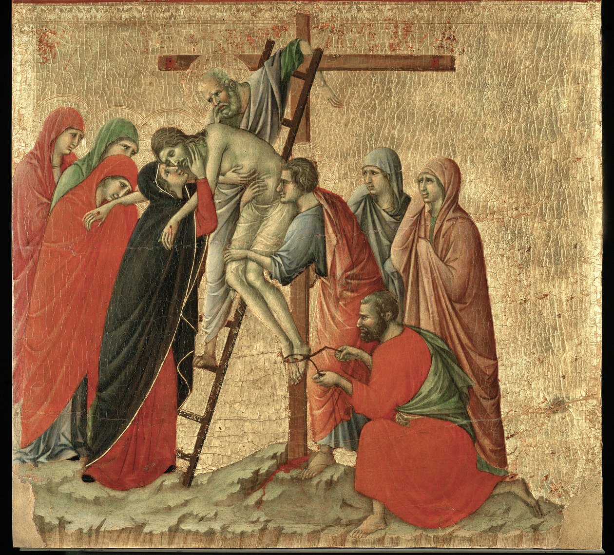 Oltář Maesta, namalovaný v letech 1308-1311 pro katedrálu v Sieně... od Duccio di Buoninsegna