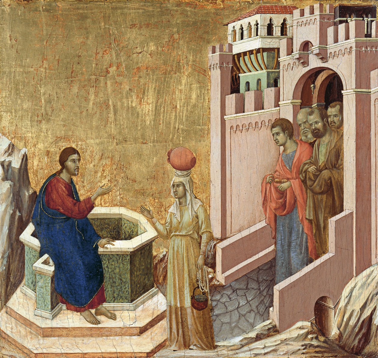 Kristus a Samaritánka od Duccio di Buoninsegna