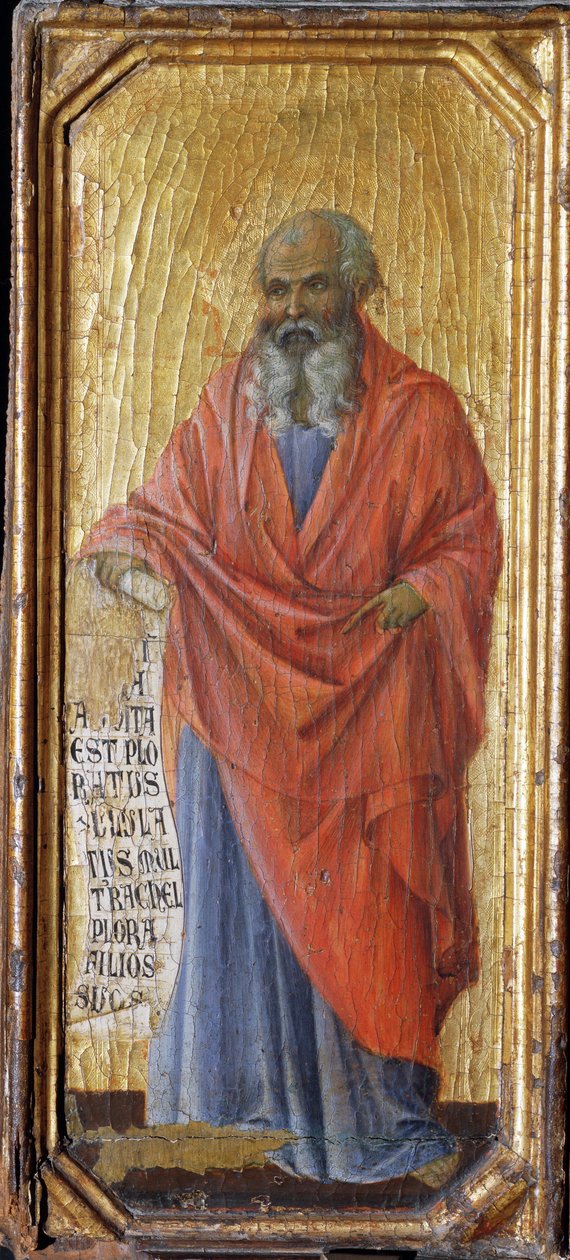 Prorok Jeremiáš - tempera a zlato na panelu od Duccio di Buoninsegna