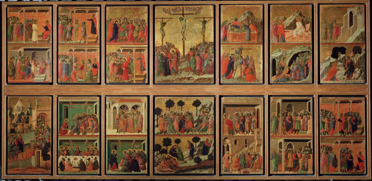 Život Kristův: vášeň. Predella of the Maesta (tempera na dřevě od Duccio di Buoninsegna