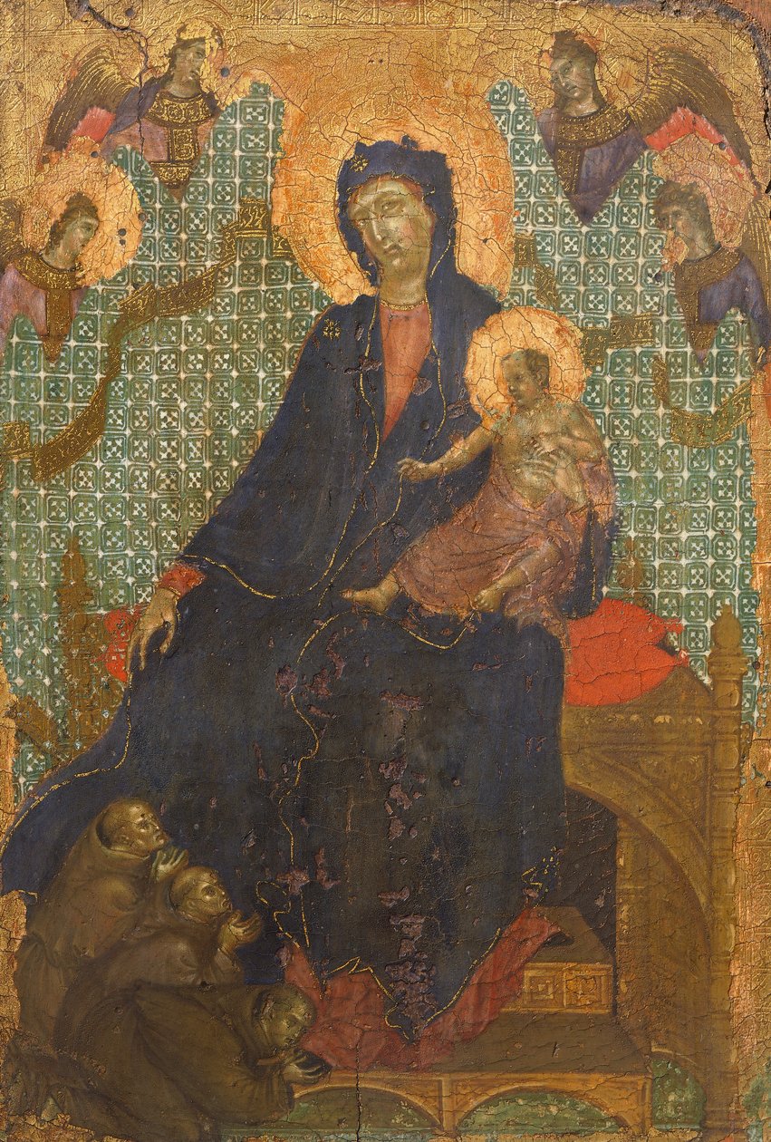 Madona františkánů, od Duccio di Buoninsegna (cca 1255 - před-1319), tempera na dřevě, 235x16 cm od Duccio di Buoninsegna
