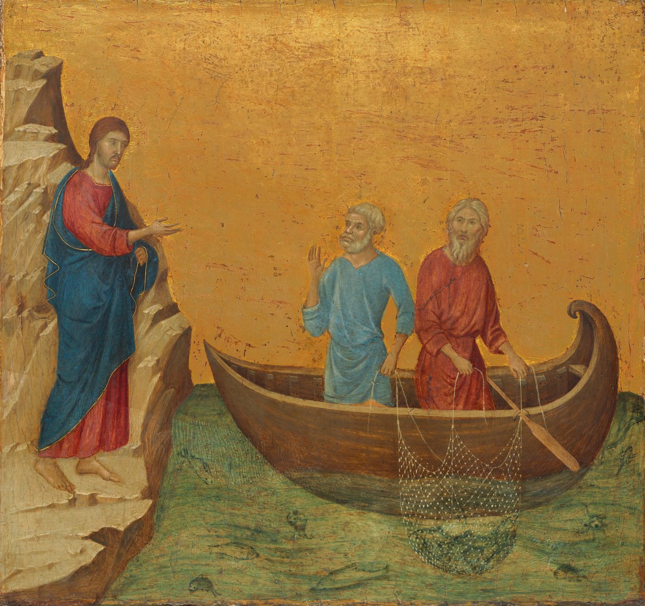 Povolání apoštolů Petra a Ondřeje, 1308-1311. od Duccio di Buoninsegna