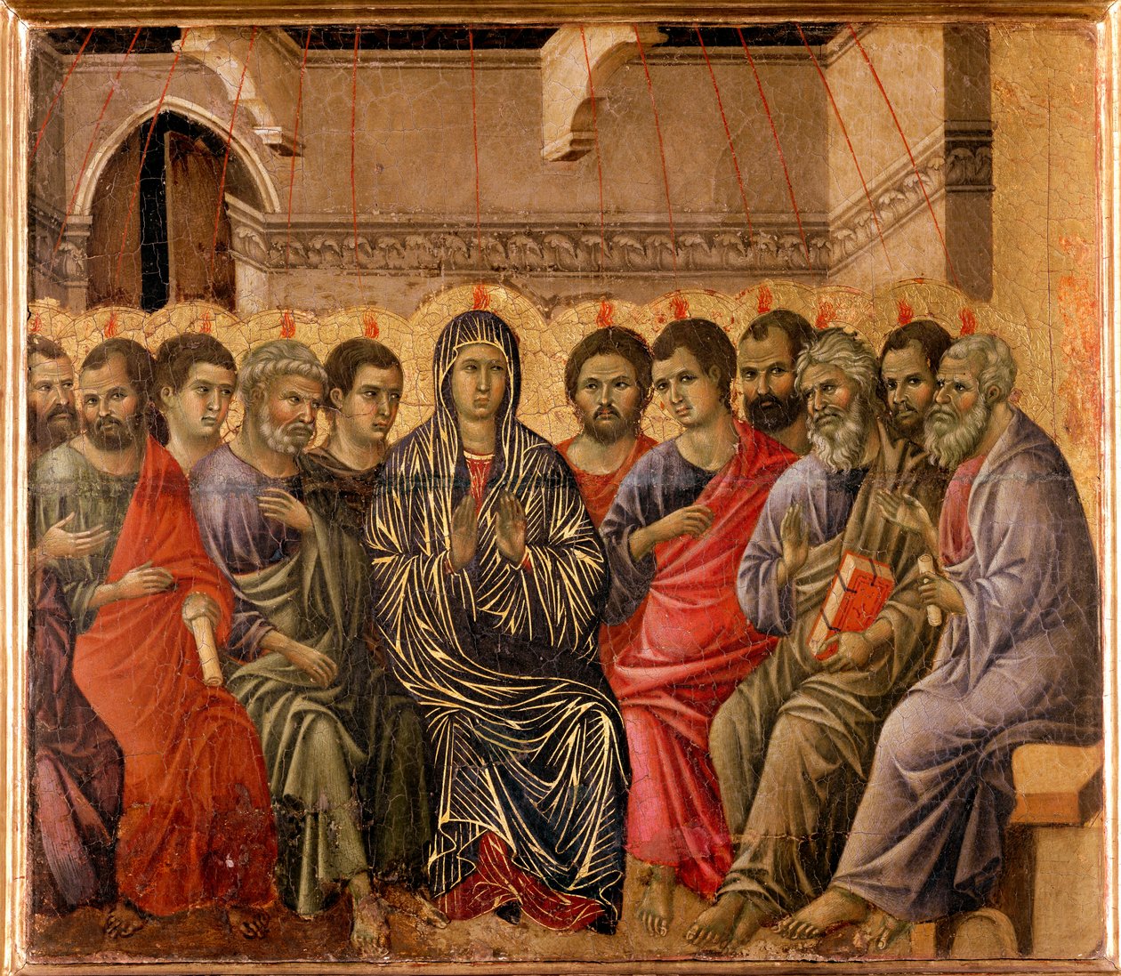 Letnice Zadní strana oltáře Maesta od Duccio di Buoninsegna
