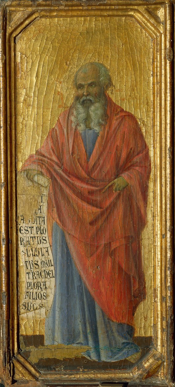 Prorok Jeremiáš, detail z predely Maesta