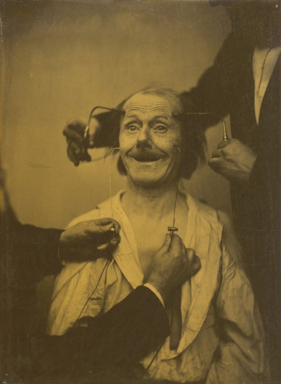 Falešný, neúplný výraz příjemného překvapení nebo obdivu, 1854-1856, vytištěno 1862. od Duchenne de Boulogne