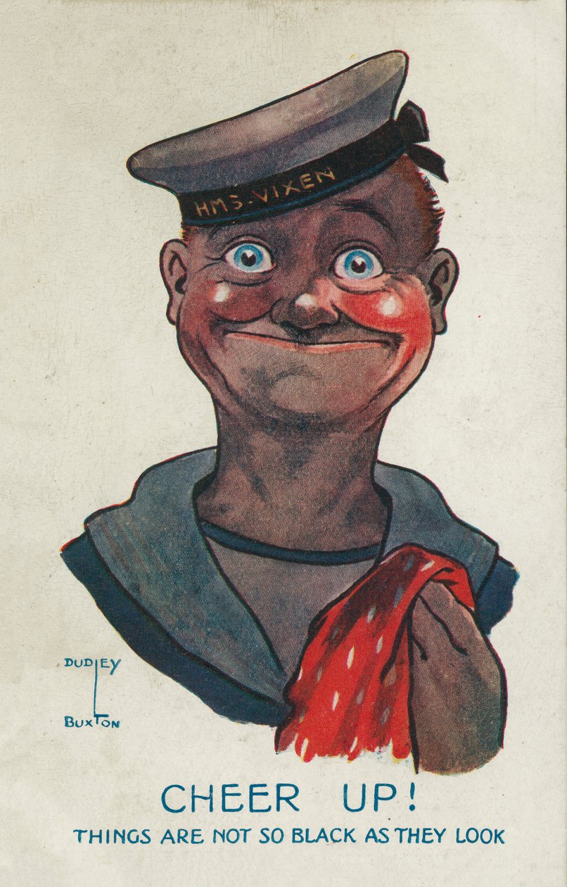 Námořník se sazemi v obličeji (barevná litografie) od Dudley Buxton