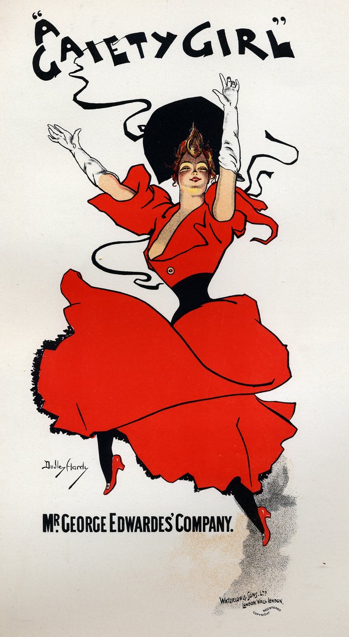 Umění. Zábava. Veselá dívka, opereta Owena Hallse a Sidneyho Jonese. Plakát Dudley Hardy, Anglie od Dudley Hardy