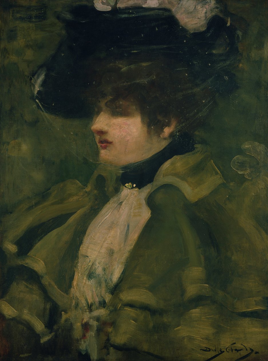 Portrét Sarah Bernhardtové od Dudley Hardy