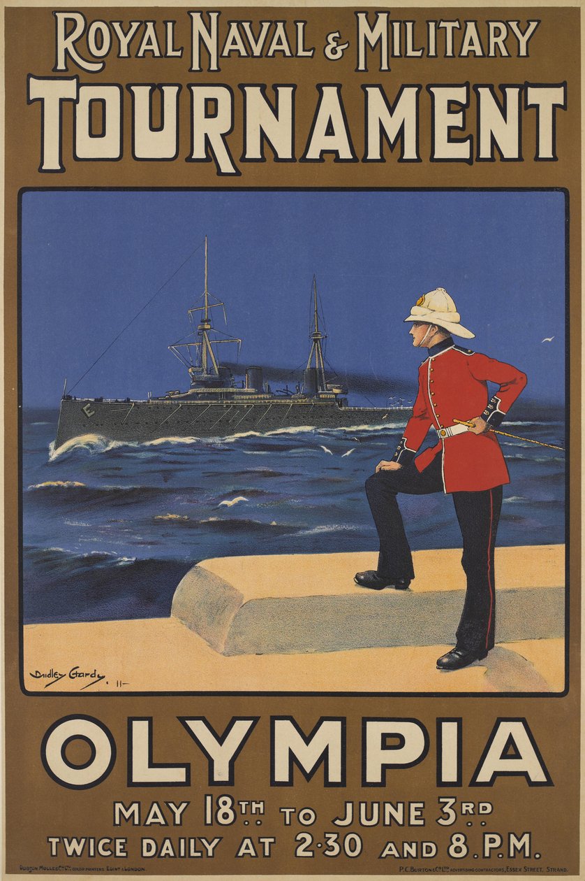 Plakát pro královský námořní a vojenský turnaj, 1910 od Dudley Hardy