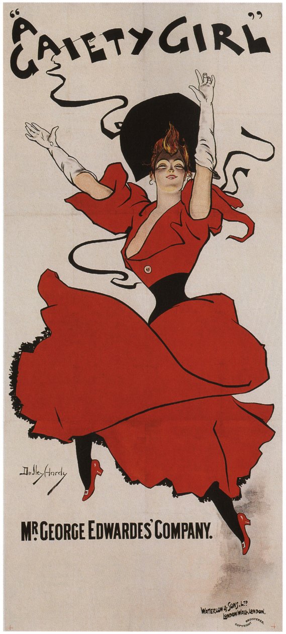 Plakát k hudební komedii A Gaiety Girl od Sidneyho Jonese, 1894 od Dudley Hardy
