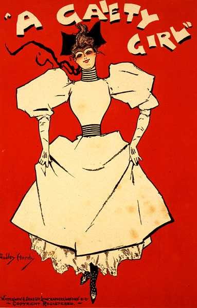 Reprodukce reklamního plakátu „A Gaiety Girl“ od Dudley Hardy