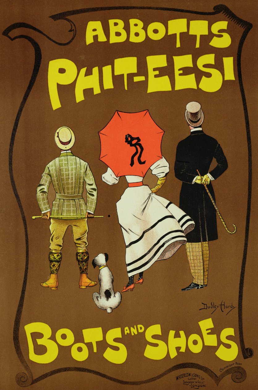 Reprodukce reklamního plakátu „Boots Phit-Eesi Abbotts a boty“ od Dudley Hardy