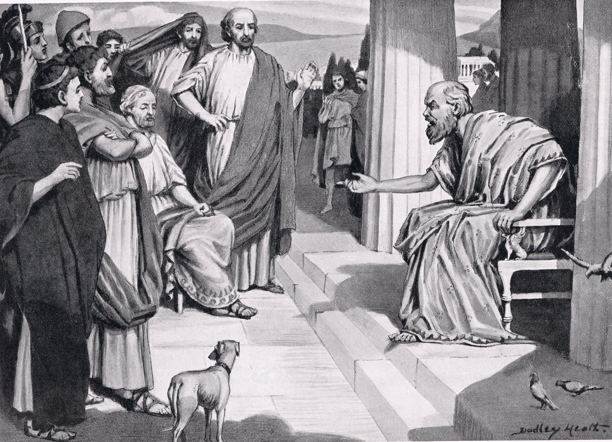 Socrates Addressing the Athenians, ilustrace z Hutchinsons History of the Nations, 1915 od Dudley Heath