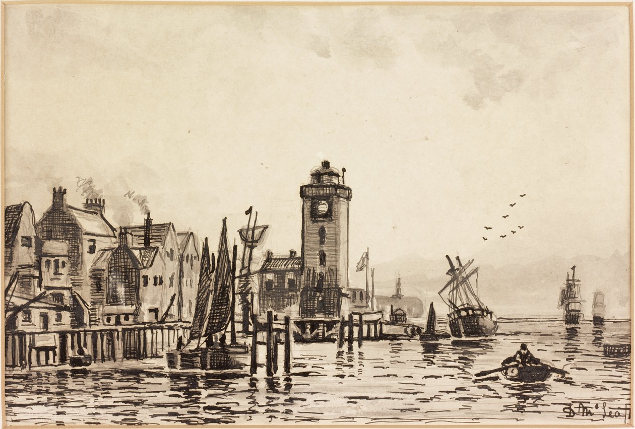 The Low Light, North Shields, 1868 (černý a inkoust na kartě) od Duncan F. McLea