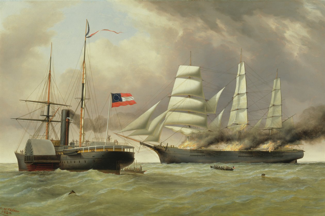 C.S.S. Nashville zajímá a vypaluje anglickou obchodní loď Harvey Birch od Duncan Mcfarlane